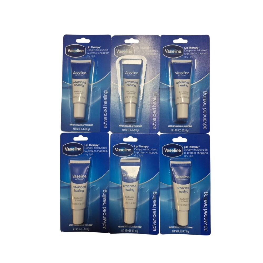 6 Pack Vaseline Lip Advanced Healing Balm Tube - 0.35 oz